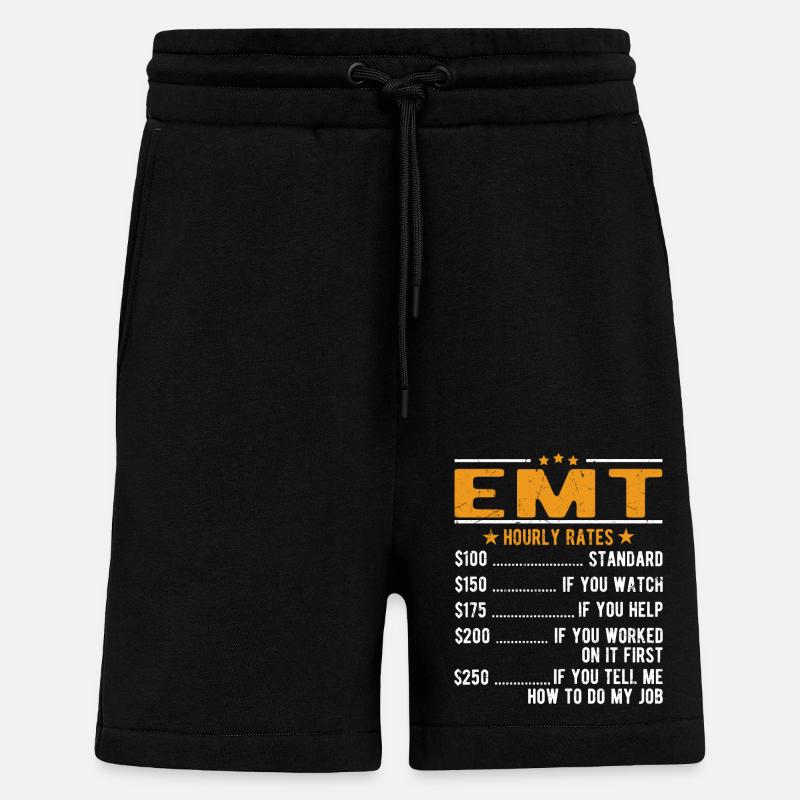 Emt hourly wage - Shorts - made by SPREAD - SOLID BLACK