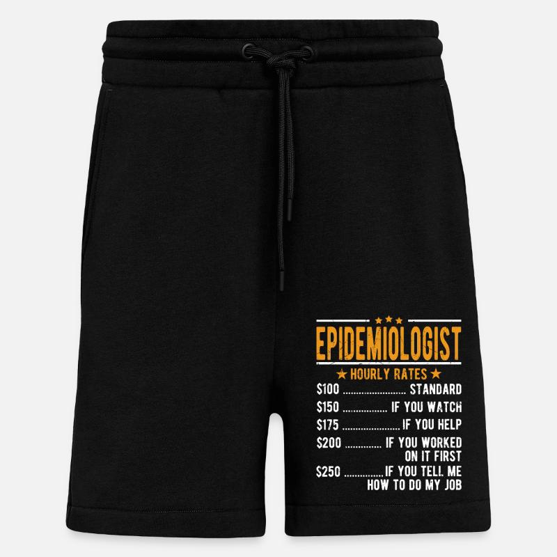 Épidémiologiste Salaire horaire - Short bio décontracté fabriqué en UE - SOLID BLACK