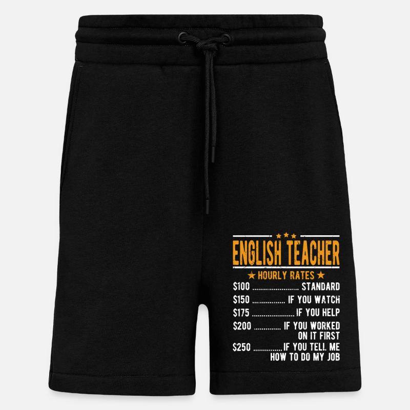 Englischlehrer Stundenlohn - Shorts - made by SPREAD - SOLID BLACK