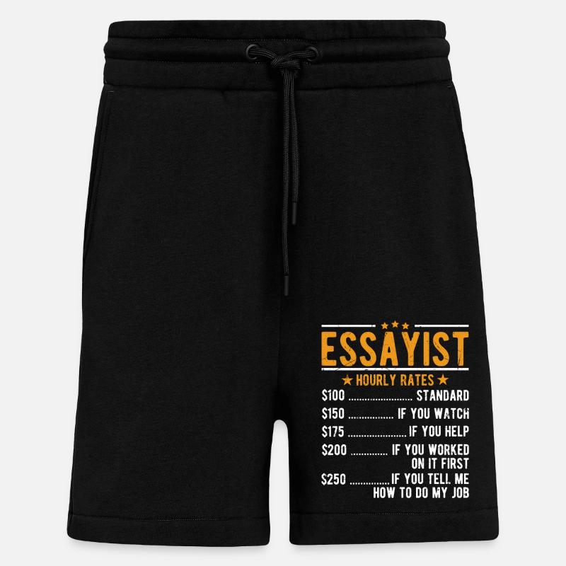 Essayiste Salaire horaire - Short bio décontracté fabriqué en UE - SOLID BLACK