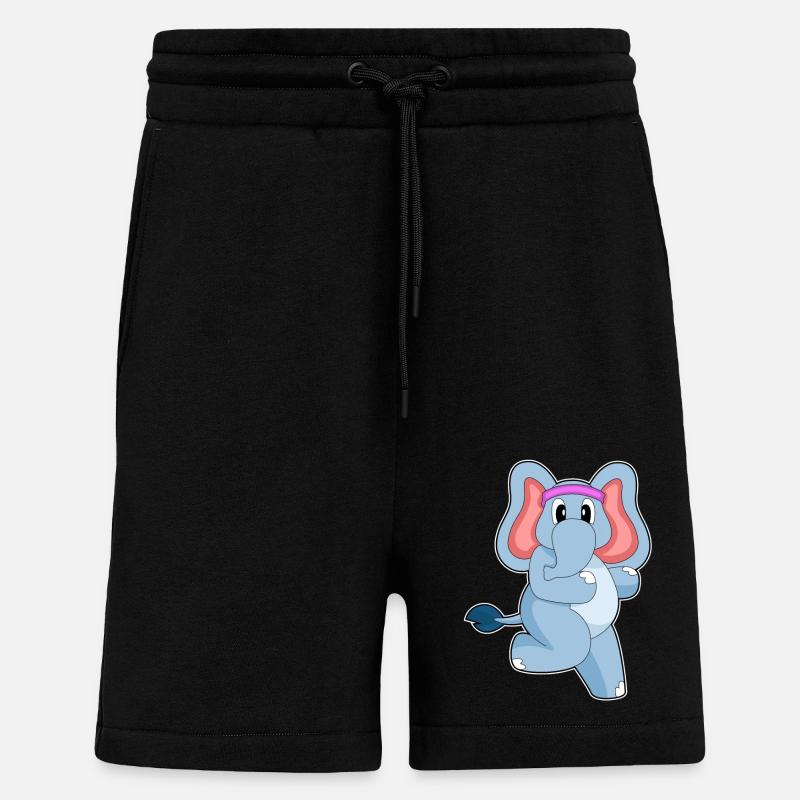 Elephant Jogger Jogging - Short bio décontracté fabriqué en UE - SOLID BLACK