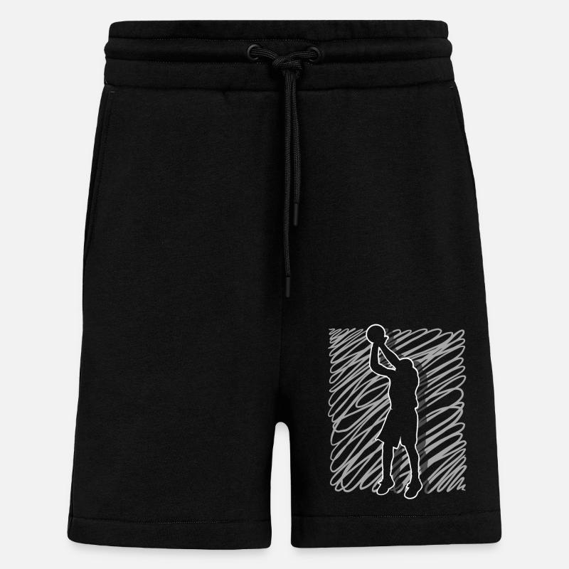 Joueurs de basket-ball - Short bio décontracté fabriqué en UE - SOLID BLACK