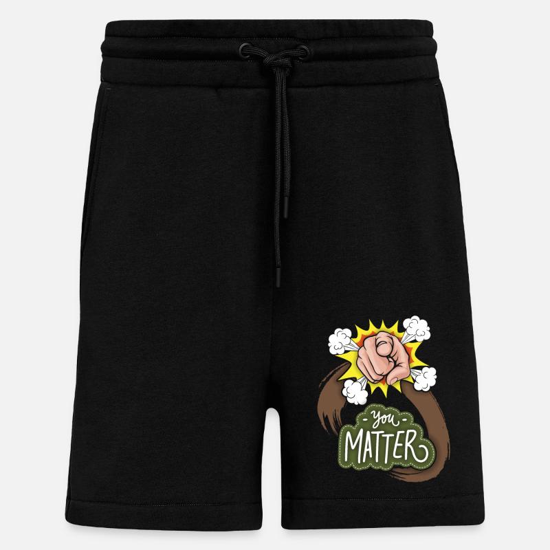 Motivation-Inspiration Zeigefinger Spruch, Comic - Shorts - made by SPREAD - SOLID BLACK