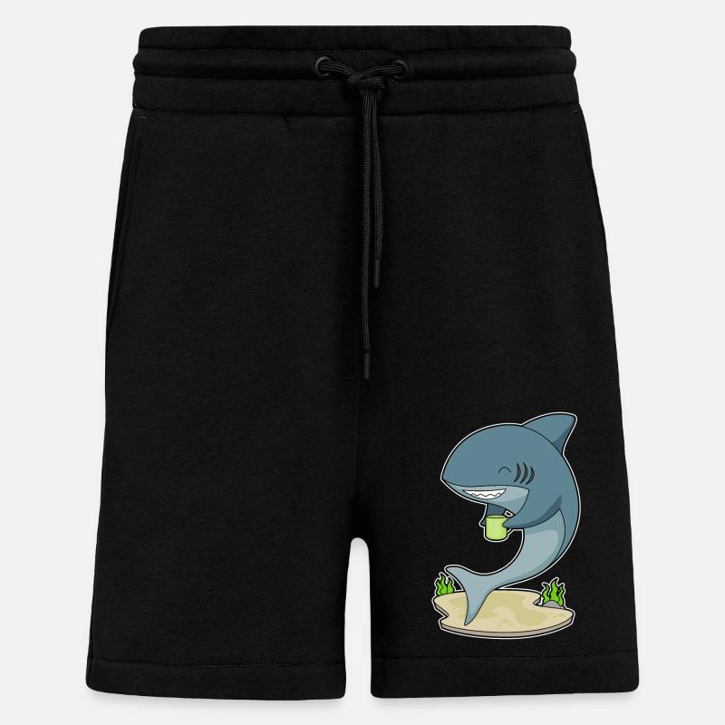 Shark Mug Coffee - Shorts - made by SPREAD - SOLID BLACK