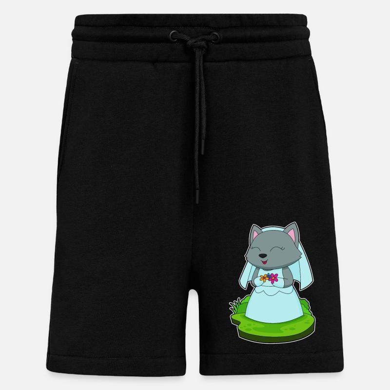 Cat Bride Fleurs Mariage - Short bio décontracté fabriqué en UE - SOLID BLACK