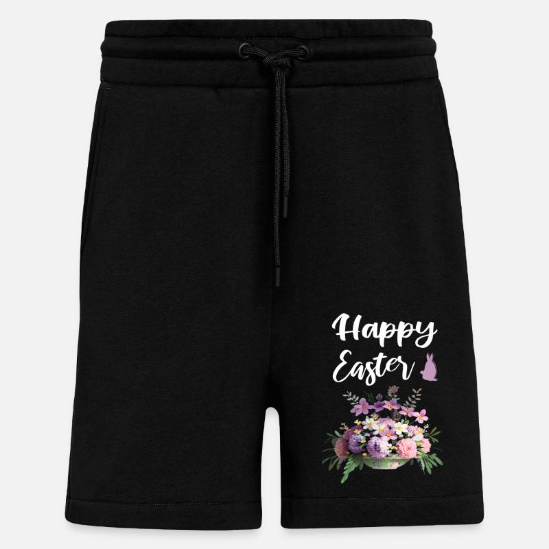 Happy Easter Floral - Shorts - made by SPREAD - SOLID BLACK