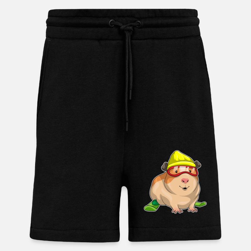 Ski cochon d’Inde ski - Short bio décontracté fabriqué en UE - SOLID BLACK