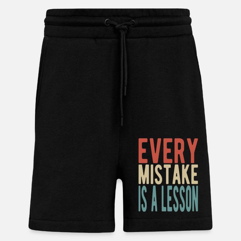 Chaque erreur est une leçon - Short bio décontracté fabriqué en UE - SOLID BLACK