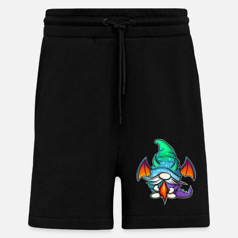 Le Dragon de Gnome Gnome - Short bio décontracté fabriqué en UE - SOLID BLACK