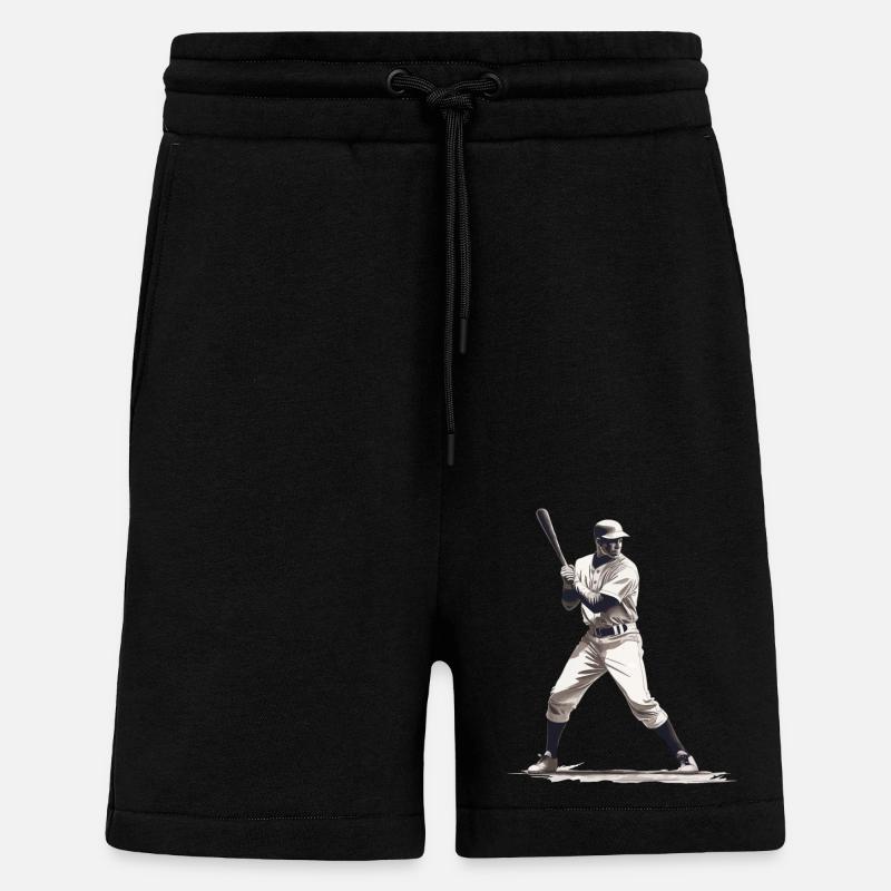 Baseball player with baseball bat - Shorts - made by SPREAD - SOLID BLACK
