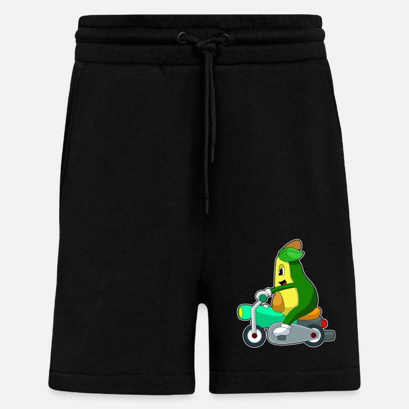 Avocado Motorcycle - Shorts - made by SPREAD - SOLID BLACK