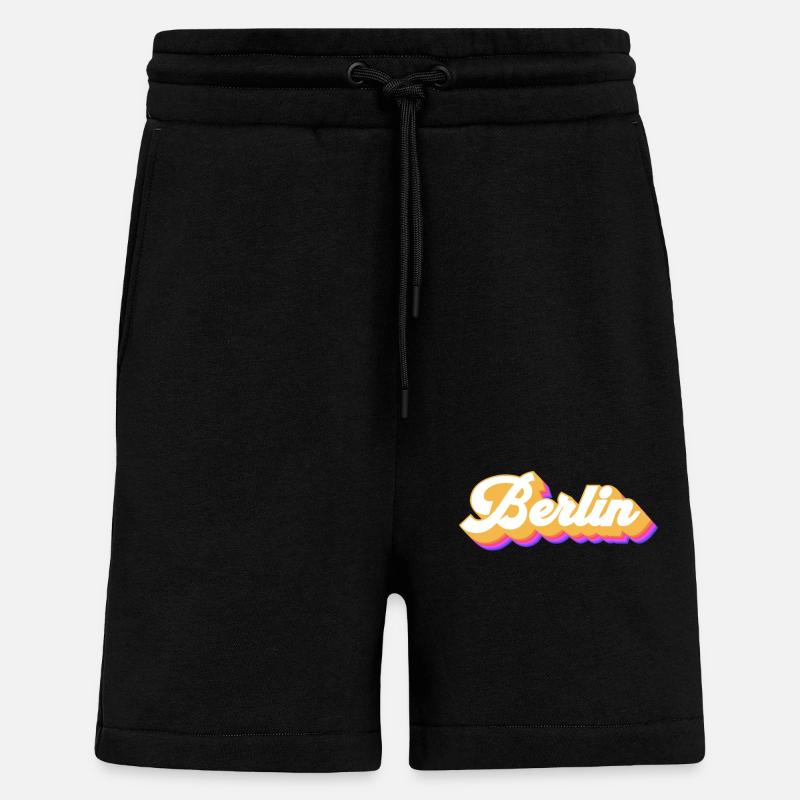 Berlin Berlinerin Berlin Ville Berlin - Short bio décontracté fabriqué en UE - SOLID BLACK