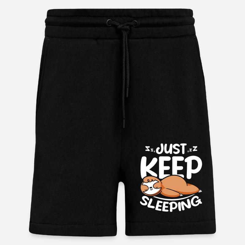 Sloth just keep sleeping - Shorts - made by SPREAD - SOLID BLACK
