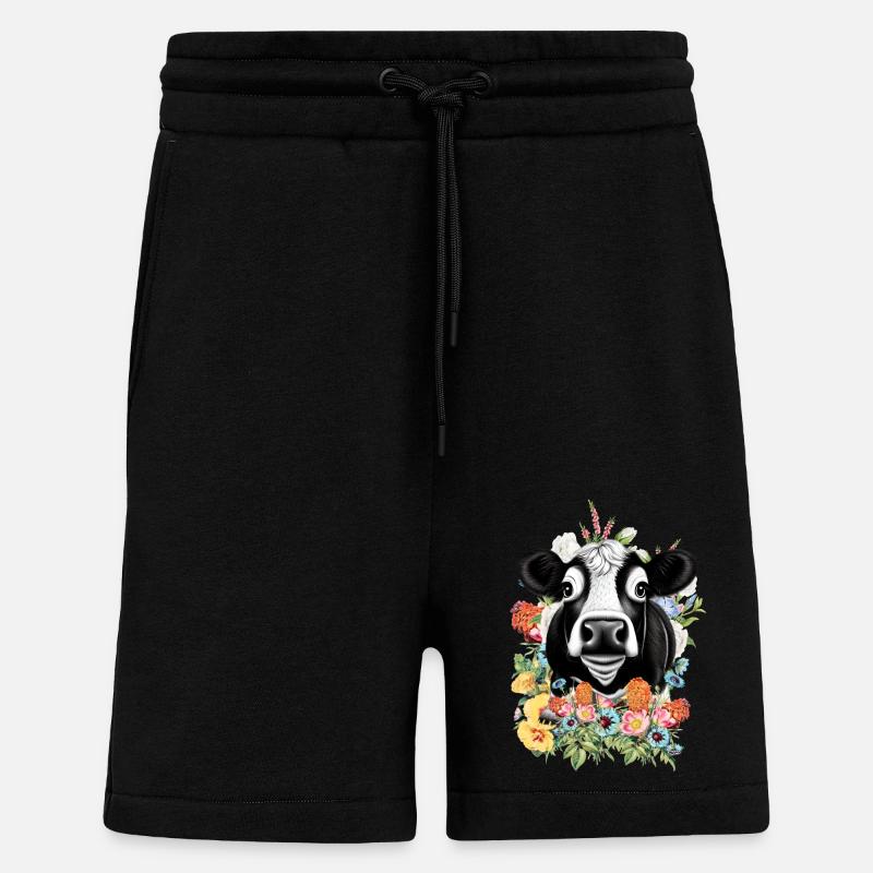 Kuh Blumen - Shorts - made by SPREAD - SOLID BLACK