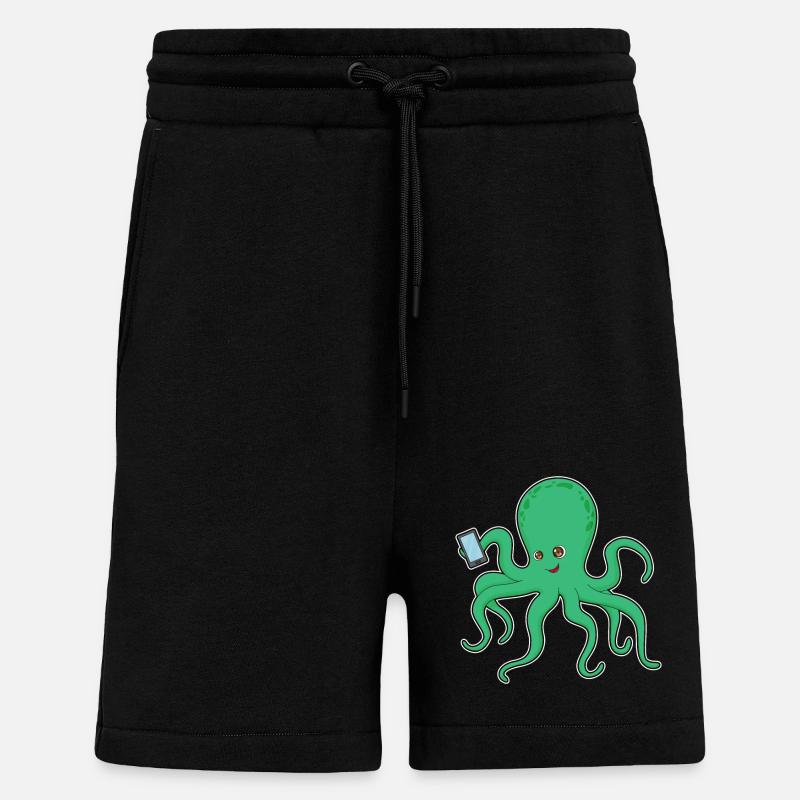 Octopus Mobile - Short bio décontracté fabriqué en UE - SOLID BLACK