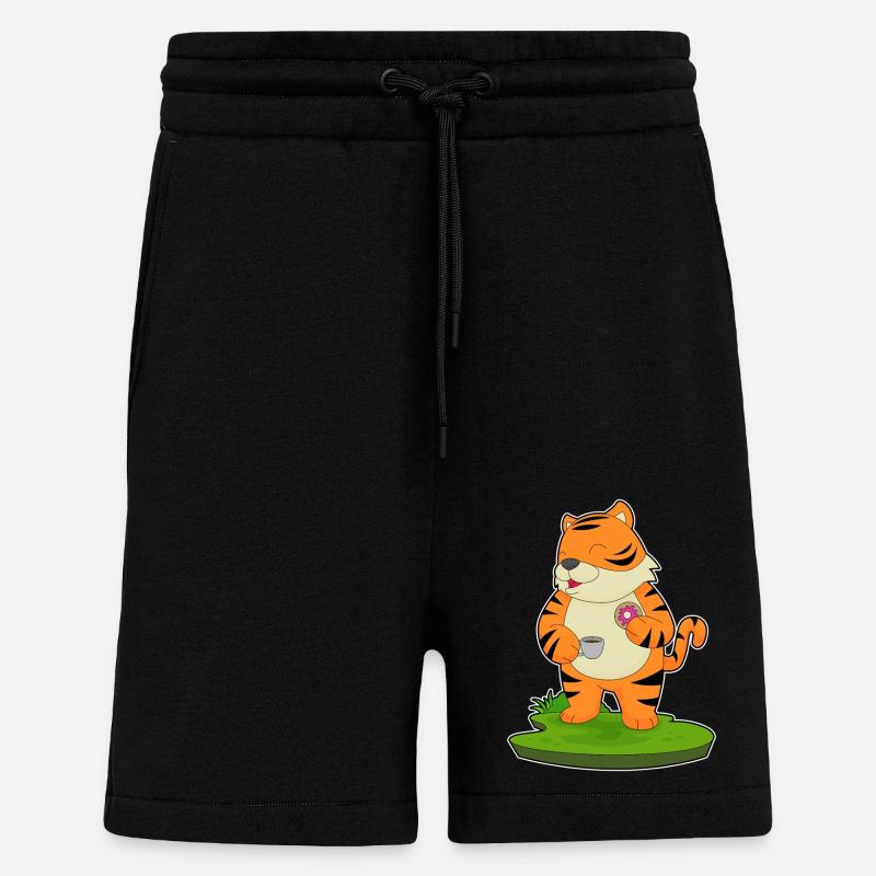 Tiger Coffee Donut - Shorts - made by SPREAD - SOLID BLACK