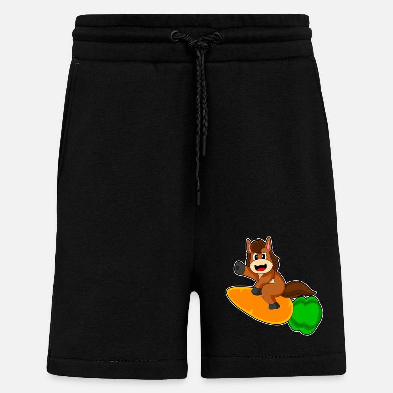 Cheval Carrot Rocket - Short bio décontracté fabriqué en UE - SOLID BLACK