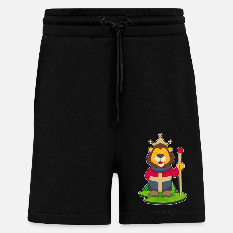 Couronne du roi Léo - Short bio décontracté fabriqué en UE - SOLID BLACK