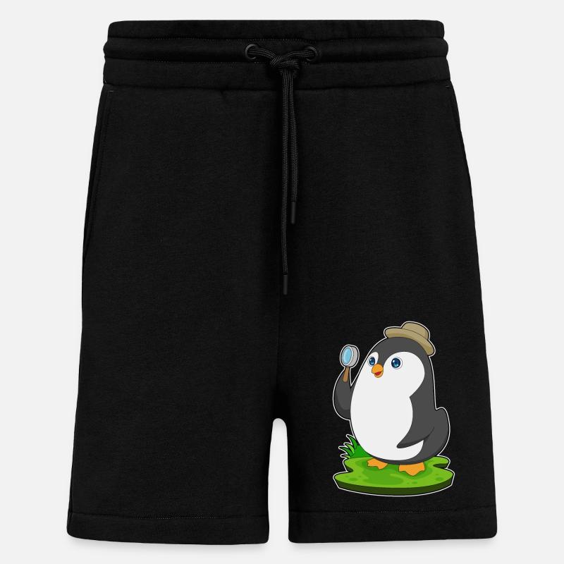 Pingouin Détective Magnifier - Short bio décontracté fabriqué en UE - SOLID BLACK