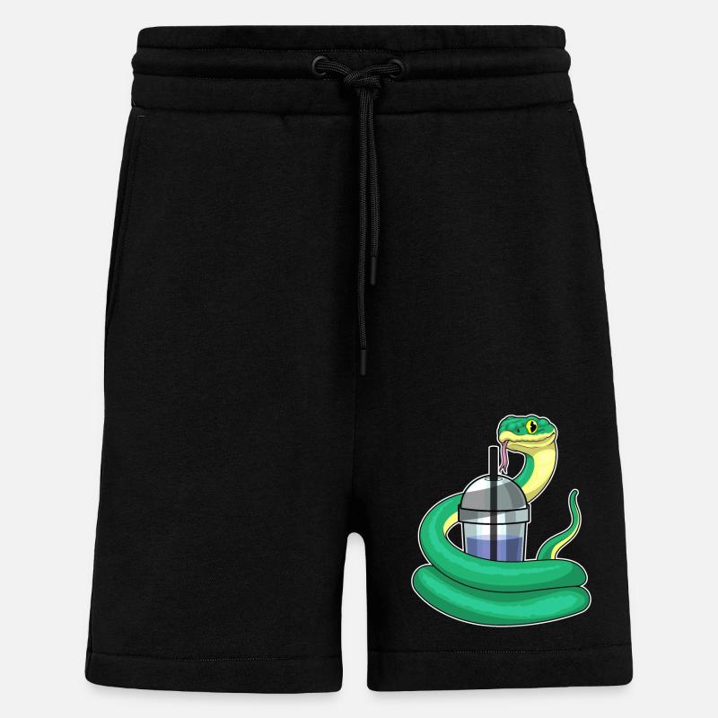 Snake Bubble Tea - Shorts - made by SPREAD - SOLID BLACK