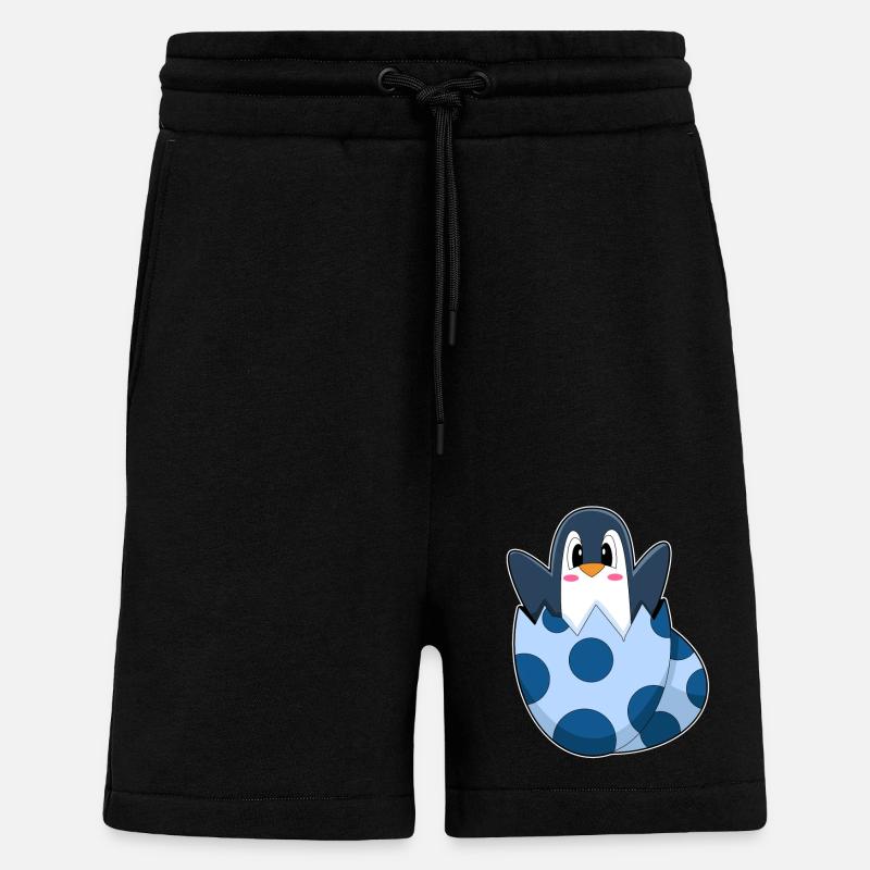 Oeuf de pingouin - Short bio décontracté fabriqué en UE - SOLID BLACK