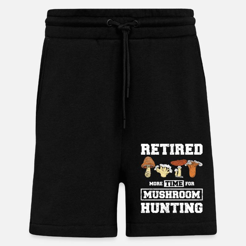 Retraité Chasse aux champignons - Short bio décontracté fabriqué en UE - SOLID BLACK