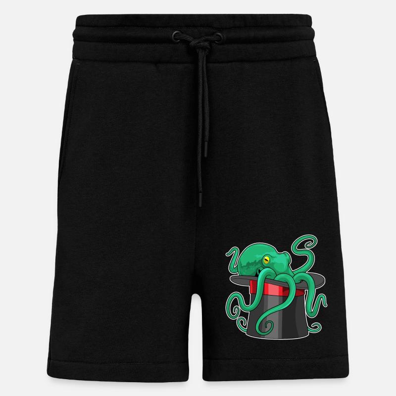 Octopus Wizard Cylindre - Short bio décontracté fabriqué en UE - SOLID BLACK