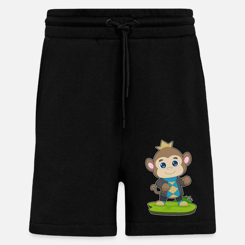 Monkey Prince Crown - Shorts - made by SPREAD - SOLID BLACK
