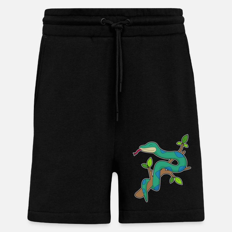 Branche de serpent - Short bio décontracté fabriqué en UE - SOLID BLACK