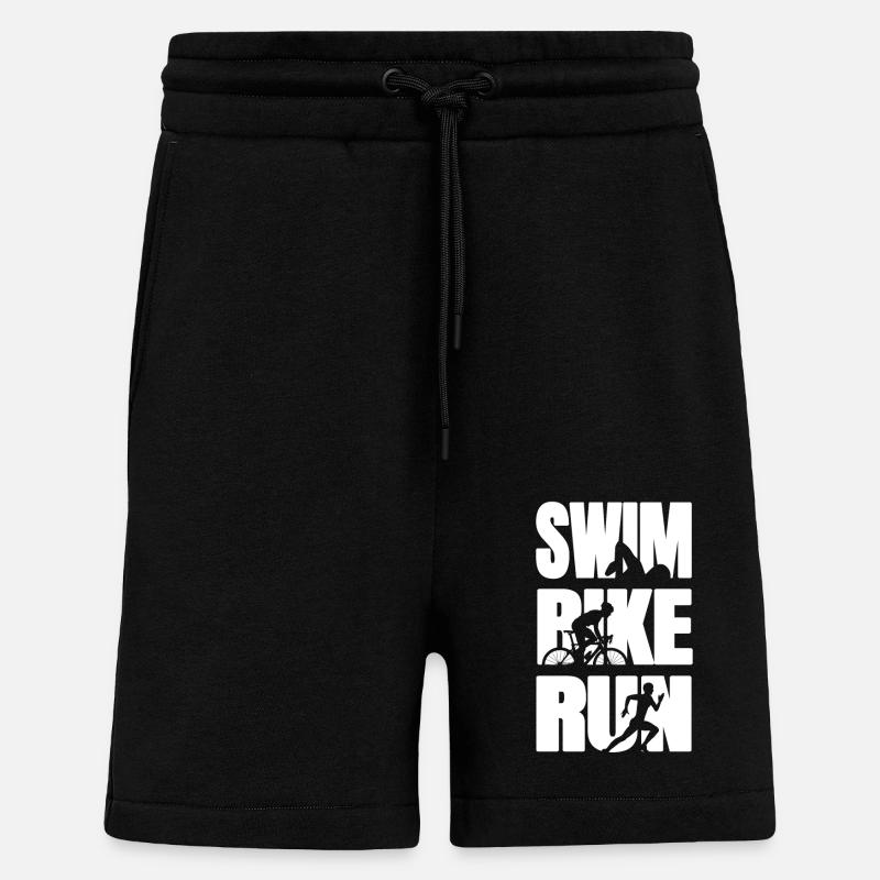 Triathlète de triathlon - Short bio décontracté fabriqué en UE - SOLID BLACK