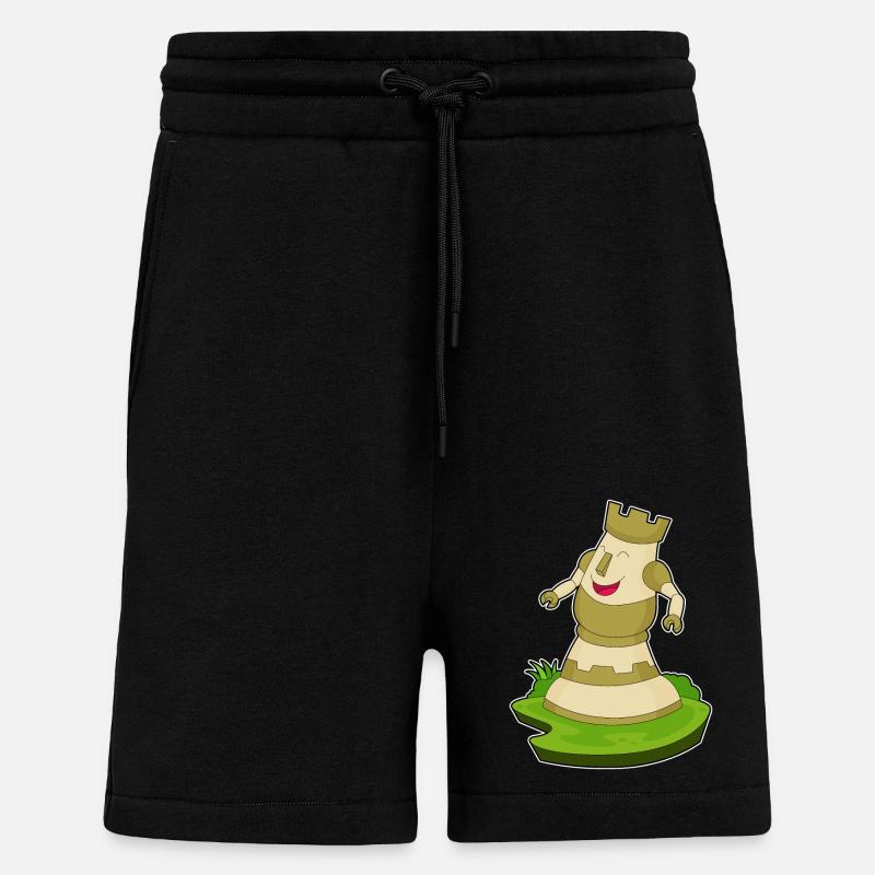 Pièce d’échecs Tour d’échecs - Short bio décontracté fabriqué en UE - SOLID BLACK