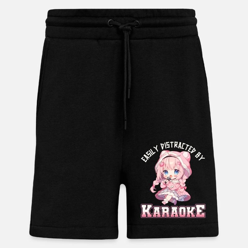 Easily distracted by Karaoke - Shorts - made by SPREAD - SOLID BLACK