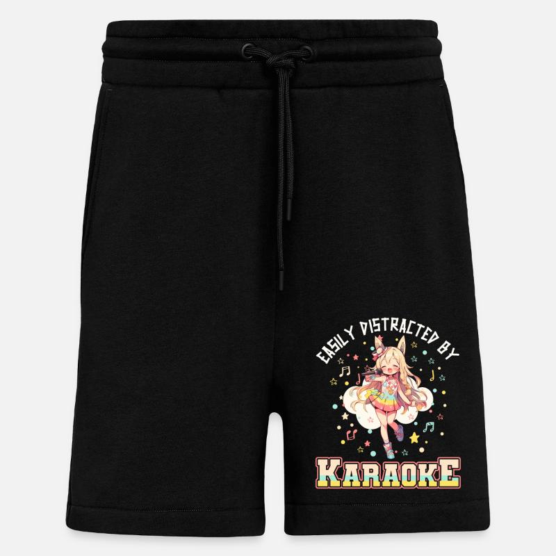 Easily distracted by Karaoke - Shorts - made by SPREAD - SOLID BLACK