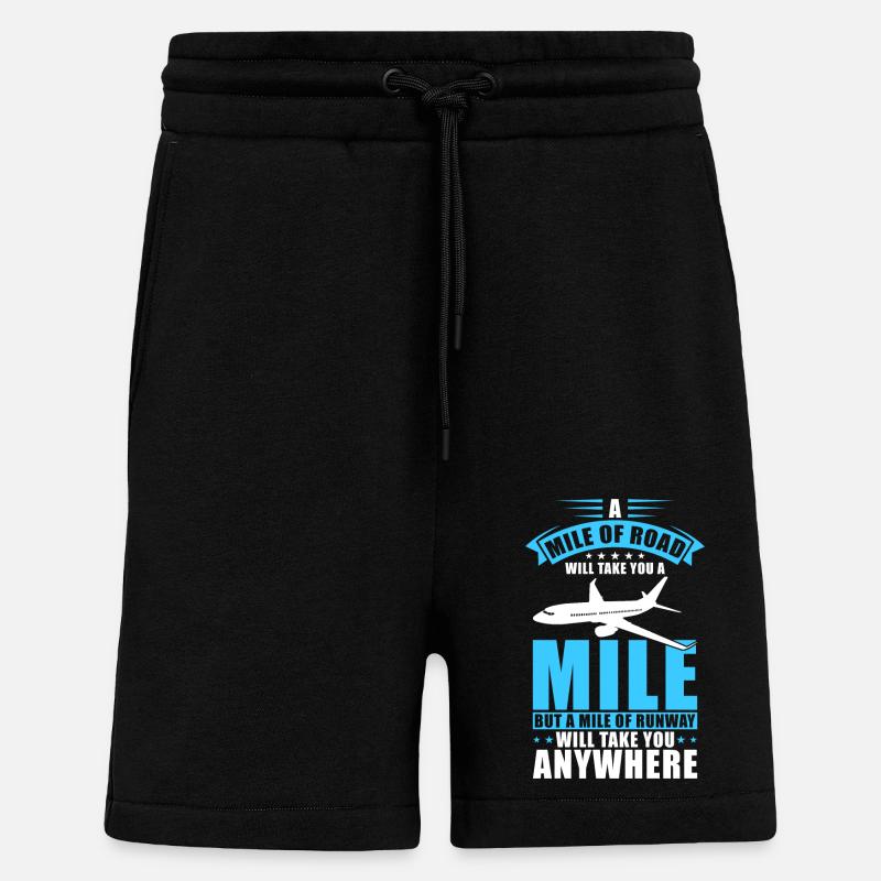 Pilot Flugzeug Geschenk - Shorts - made by SPREAD - SOLID BLACK