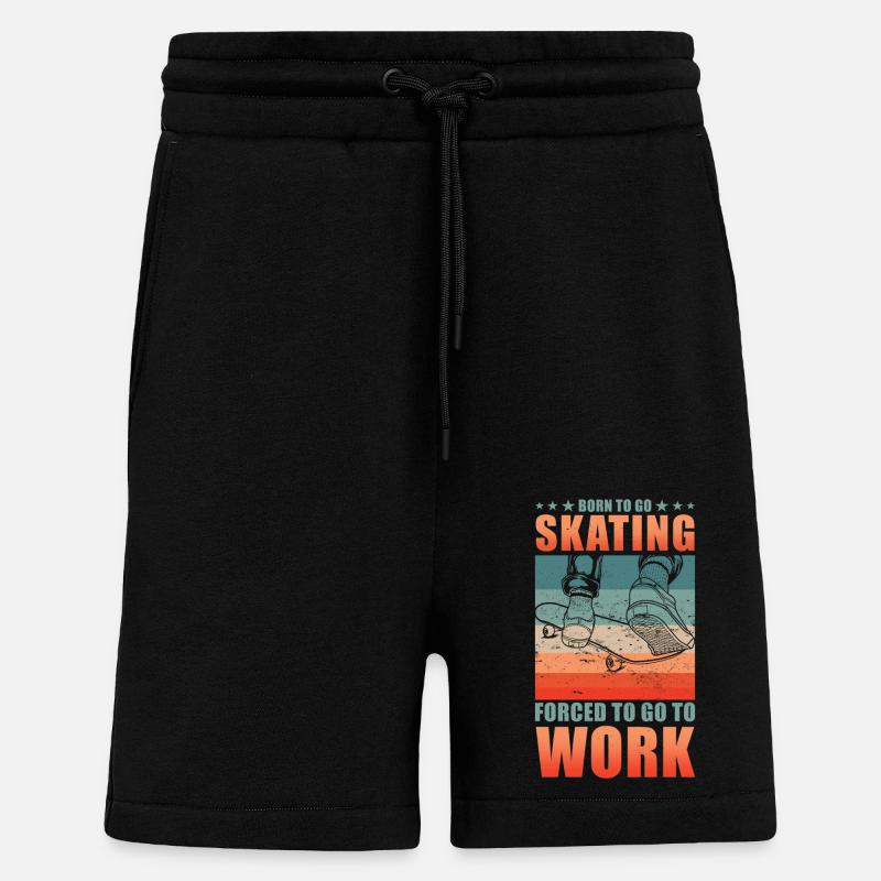 Skateboarder Skater Schule Spruch - Shorts - made by SPREAD - SOLID BLACK