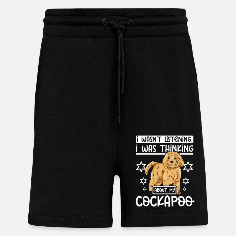 Je pensais à mon cockapoo - Short bio décontracté fabriqué en UE - SOLID BLACK