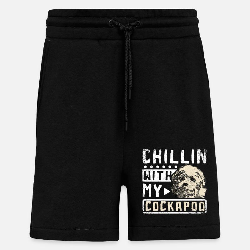 chillin avec mon cockapoo - Short bio décontracté fabriqué en UE - SOLID BLACK