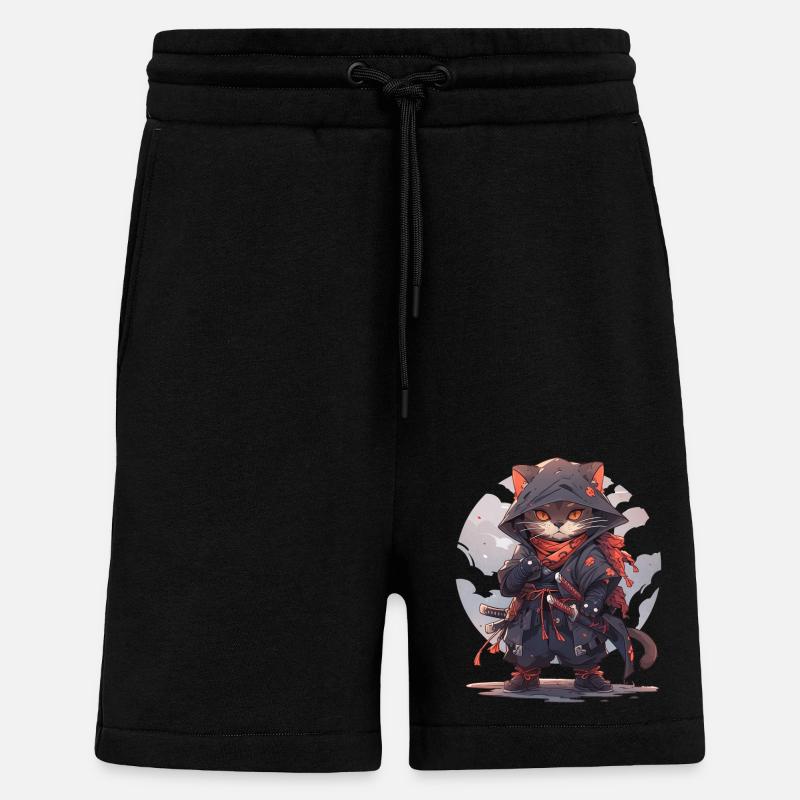 Chat d’Asie Samouraï japonais Samouraï - Short bio décontracté fabriqué en UE - SOLID BLACK