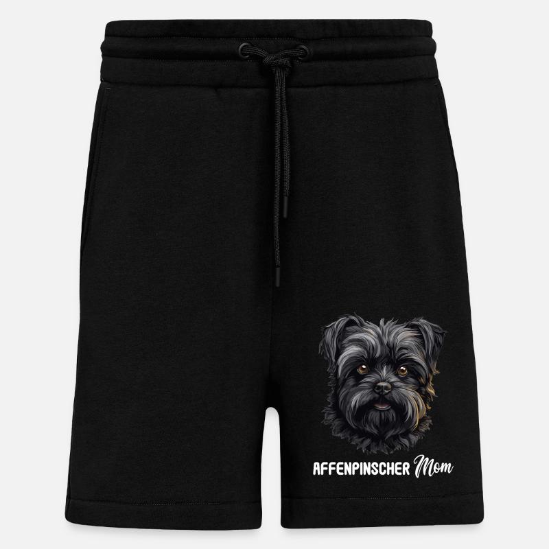 Chien Affenpinscher - Short bio décontracté fabriqué en UE - SOLID BLACK