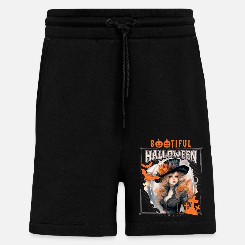 Gothic Halloween Witch, Saying Bootiful - Shorts - made by SPREAD - SOLID BLACK