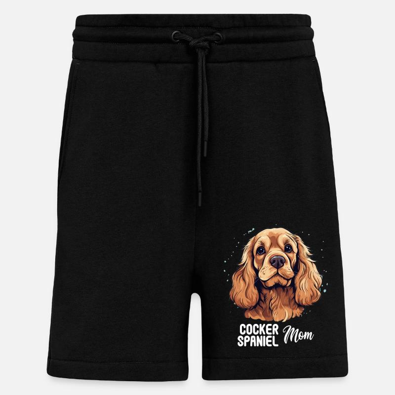 Épagneul Dog Cocker - Short bio décontracté fabriqué en UE - SOLID BLACK