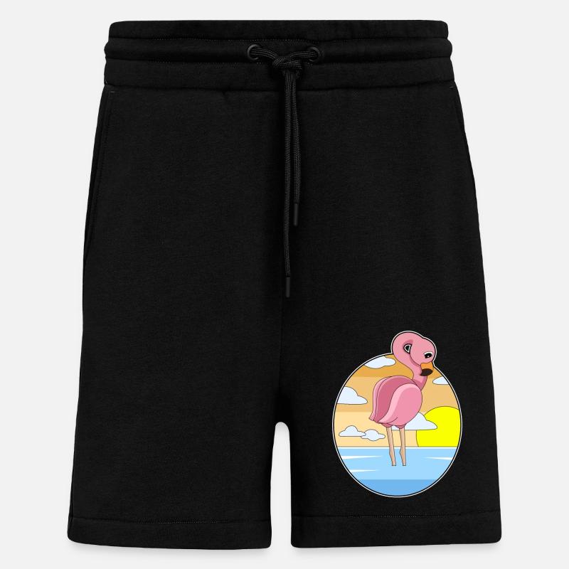 Flamingo Sunset - Shorts - made by SPREAD - SOLID BLACK