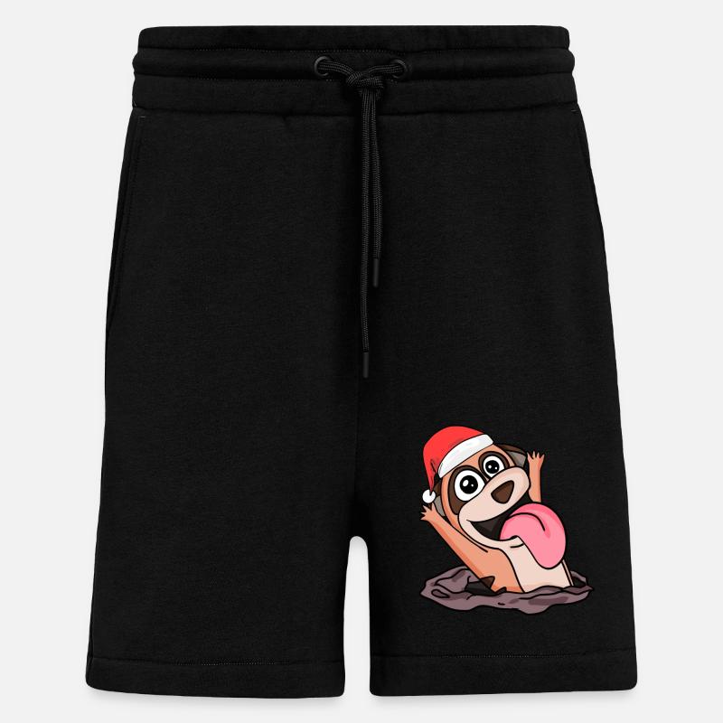 Noël de suricate - Short bio décontracté fabriqué en UE - SOLID BLACK