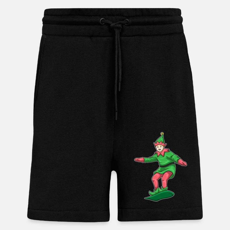 Snowboard de Noël elfique - Short bio décontracté fabriqué en UE - SOLID BLACK