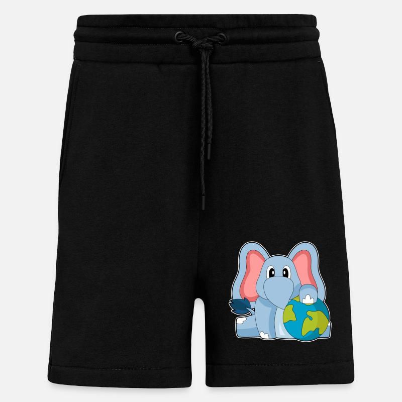 Terre d’éléphant - Short bio décontracté fabriqué en UE - SOLID BLACK