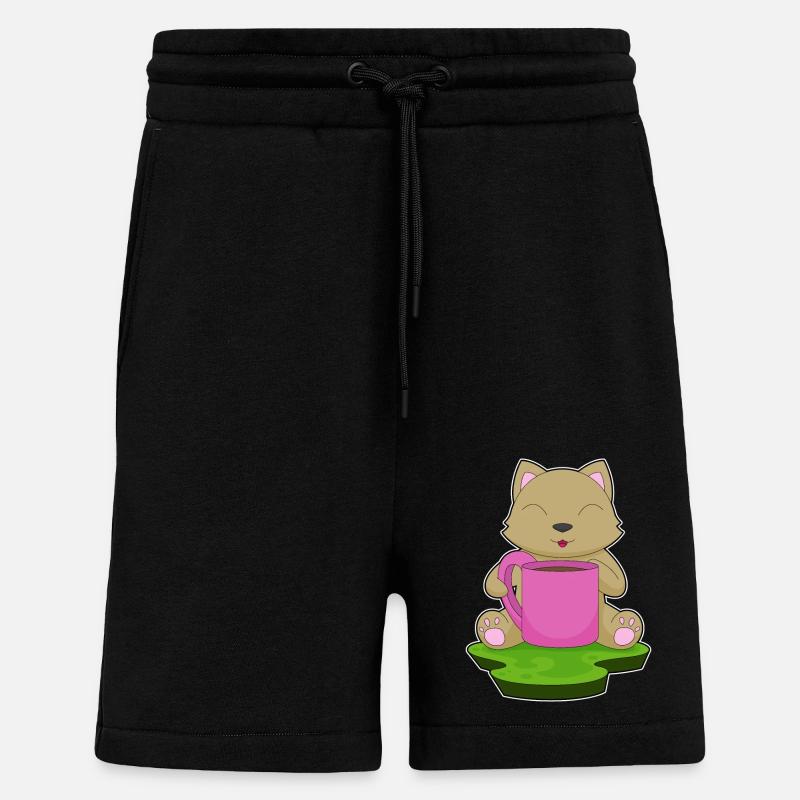 Katze Kaffee Becher - Shorts - made by SPREAD - SOLID BLACK