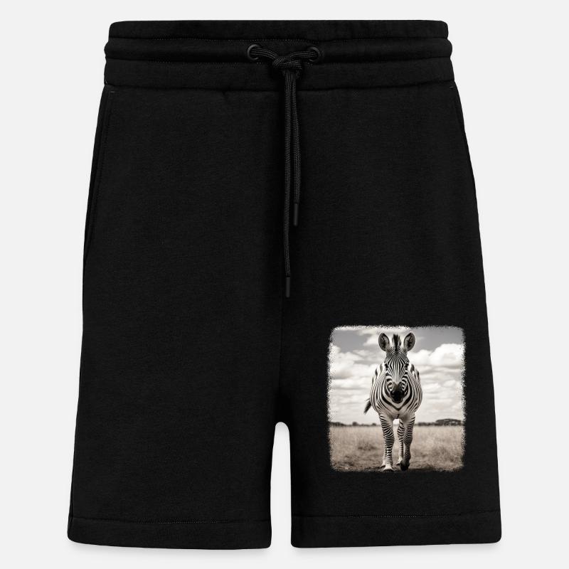 Zebras realistic Zebra - Shorts - made by SPREAD - SOLID BLACK
