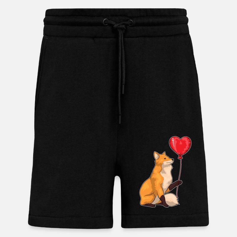 Fox Heart Balloon - Shorts - made by SPREAD - SOLID BLACK