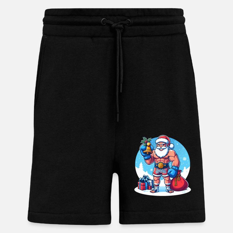 Muay Thai Noël - Short bio décontracté fabriqué en UE - SOLID BLACK