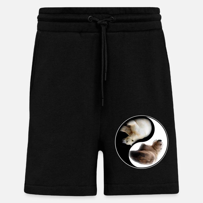 Ours Yin Yang - Short bio décontracté fabriqué en UE - SOLID BLACK